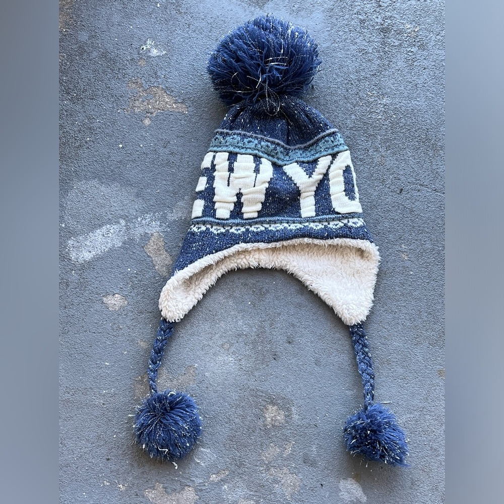 Robin Ruth Bon Bon Winter Hat New York Fleece Plush Lined Ear Flap And Pom Pom